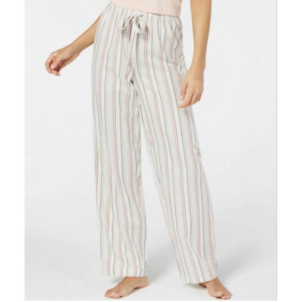 Charter Club Cotton Striped Pajama Pants White XXL